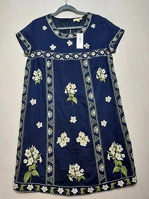 NWT Mimi & Daphne Embroidered Dress Sz M Floral Midi Boho Chic Summer Flowers • $22.49