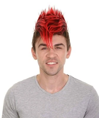 $22.52 • Buy Men's Multi Colored Mohawk Punk Rock Spiky  Style Halloween  Wig Accessories