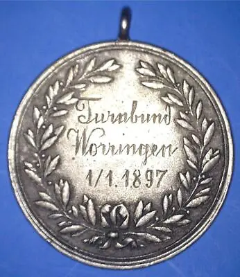 $54.75 • Buy Silver Medal 1897 Koln Germany Gymnastics Rings - Turnbund Worringen - *32913690