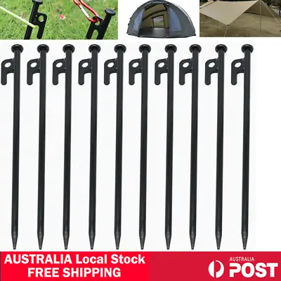 $22.99 • Buy 10Pcs 20cm Heavy Duty Steel Metal Tent Canopy Camping Stakes Peg Ground Nail 4WD