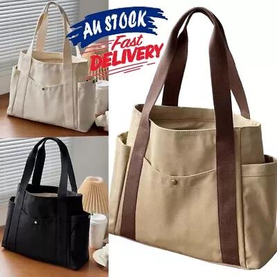 Women Canvas Tote Bag Casual Handbag Shoulder Bag Large Capacity Shopping Bags • $15.48