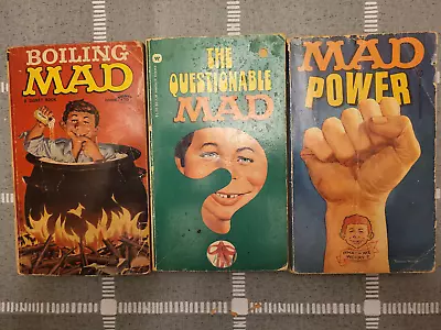 Mad Magazine Lot ~ 3 Pb Books~ Boiling  Mad + Questionable + Mad Power - Scarce! • $7.99