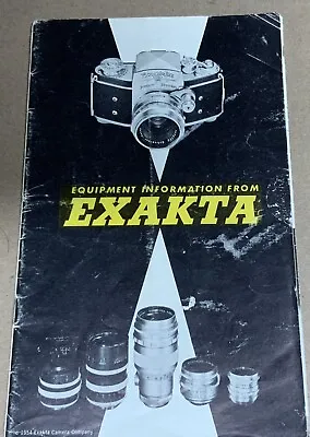 Exakta Equipment Brochure With Exakta 66 Angenieux 50mm 1.5 Meyer Steinheil Lens • $14