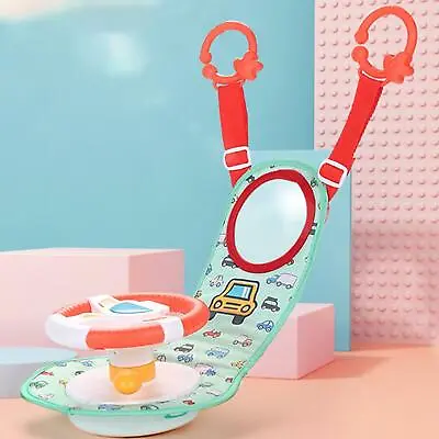 Musical Kids Baby Car Back Seat Steering Wheel Toy With Mirror Infant Game • £18.25