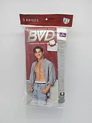 1996 B.V.D 3 Pack Mens Fashion Colors XL Vintage Briefs Underwear Made USA • $59.99