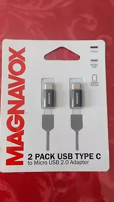 Magnavox 2-Pack USB Type C To Micro USB 2.0 Adapter Smart Phones • $9.95