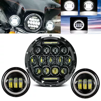 $65.82 • Buy 7  Inch Led Headlight Passing Fog Light For Yamaha V-Star XVS 650 950 1100 1300