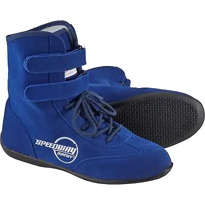 Speedway Hightop Racing Shoes SFI 3.3/5 Flexible Leather Blue US Mens 12.5 • $85.99