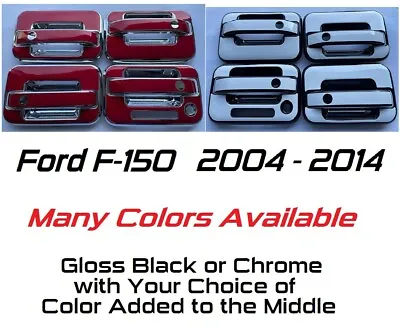 $125 • Buy Black OR Chrome Door Handle Covers 2004 - 2014 Ford F-150 YOU PICK COLOR F150