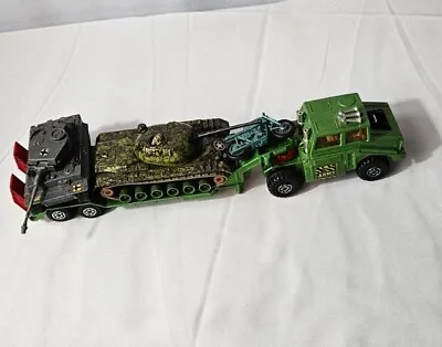 Matchbox K106 Battle Kings Tank Transporter Tanks X 2 Honda Motorcycle  • £19.99