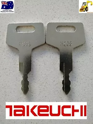 2 X Takeuchi H806 Excavator Plant Digger Keys Set Of 2  FREE POSTAGE • $10.49