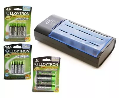 Battery Charger For AA AAA Size C D And 9V Rechargeable Batteries • £11.98