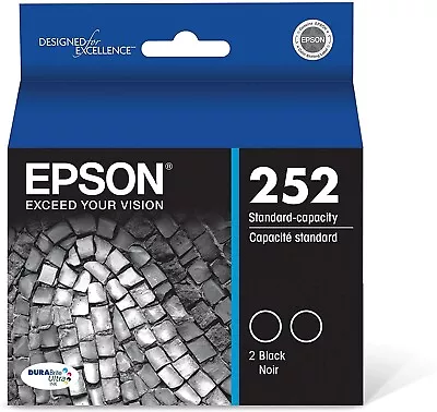 Epson 252 / Standard Capacity / 2-Pak / Black Ink Cartridges / New In Box  • $19.01