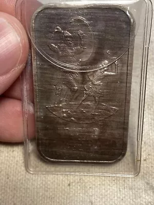 DAVID AND GOLIATH (COL 3V) .999 SILVER ART BAR 1 Oz COLONIAL MINT 1973 Toned • $68.95