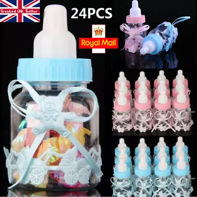 £3.97 • Buy 24x Fillable Bottles For Baby Shower Favors Blue Pink Party Decorations Girl Boy