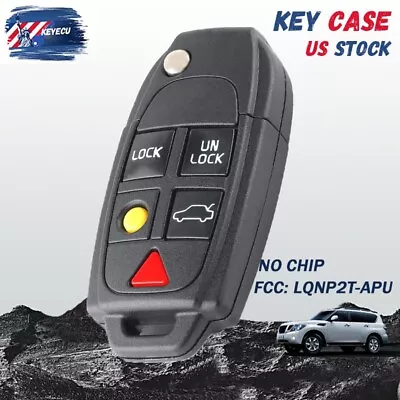 For Volvo S40 S60 S80 XC90 XC70 V70 Flip Remote Key Shell Case Fob LQNP2T-APU • $9.58