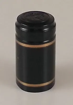 Wine Bottle Heat Shrink Capsules Foils Black/Gold 30 Pack Homebrew Tops Caps • £9.84