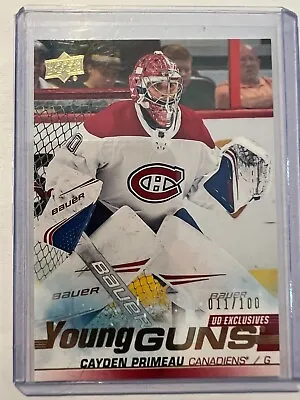 RARE: 2019-20 UD Series 2 Young Guns EXCLUSIVES - Cayden Primeau /100 • $175