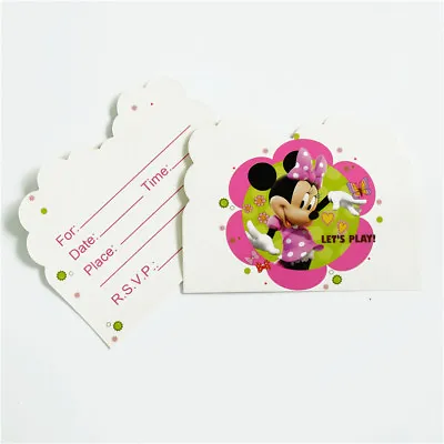 Minnie Mouse Girl Birthday Party Invitations 10 Pieces Kids US Seller New • $11.99