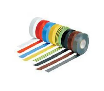 PVC Electrical Insulating Tape Flame Retardent Coloured Insulation Tapes 19mm • £15.30