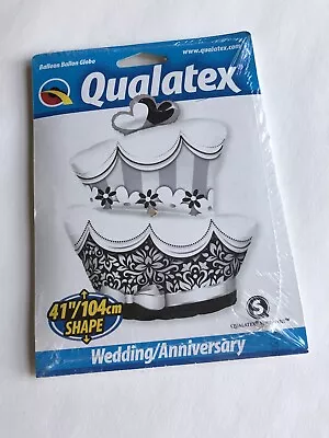 Qualatex Wedding Anniversary Birthday Cake Shaped Foil Balloon Table Decoration • $9.99