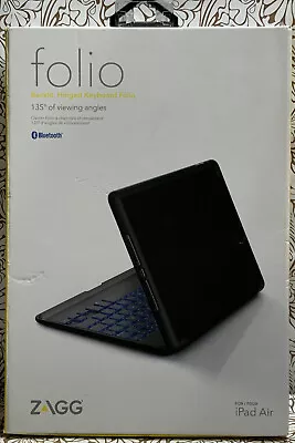 $49.99 • Buy 📀 ZAGG Folio Backlit Hinged Keyboard For IPad Air - Black