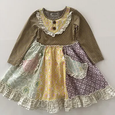 Mustard Pie 2T Toddler Girl Floral Ruffle Dress Fall School Numbers • $26