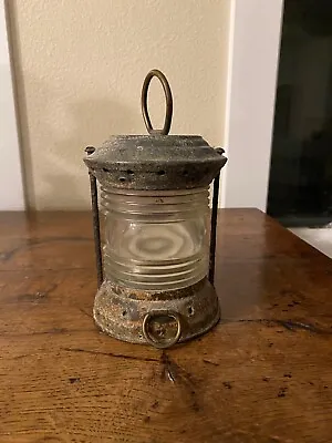 Antique Flat Top Marine Nautical  Masthead Ship Light  Dock Light Fresnel Lens • $220