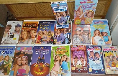 VtG Lot Of 15 Mary Kate & Ashley Olsen VHS Movie Tapes Clamshell & Cardboard • $45