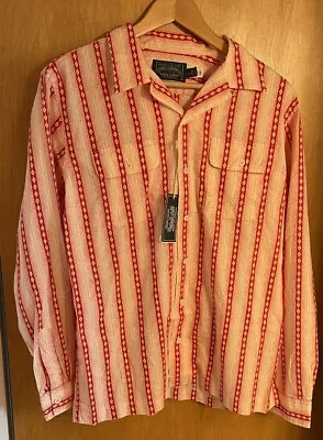 NWT Polo Country Ralph Lauren Mens Shirt L Long Sleeve Button Up Red Ivory $168 • $65