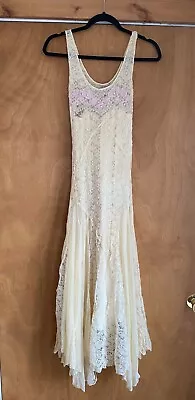  Vintage Original 1920s  Art Deco Flapper Wedding Dress Needs TLC Small Extra Sm • $30