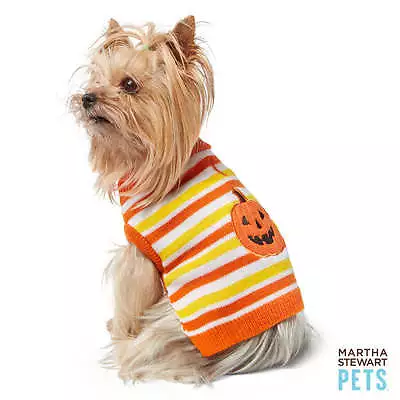 NWT Martha Stewart Pets Pumpkin Stripe Sweater Dog Large • $14.99