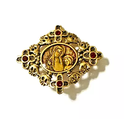 Vatican Library Collection Brooch MADONNA & CHILD Religious Collectable Pin • $14.95