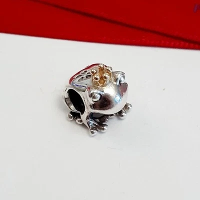 $67.50 • Buy New Genuine Pandora Silver & 14k Gold Prince King Frog With Crown Charm #791118
