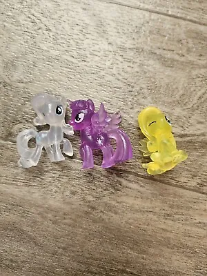 My Little Pony MLP Lot Of 3 Figurines Blind Bag Clear Glitter  • $8