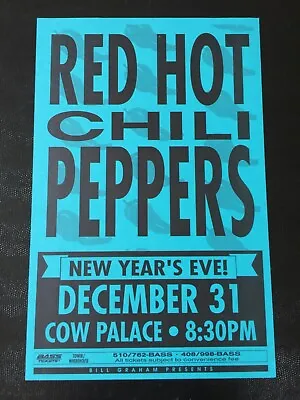 Red Hot Chili Peppers Nirvana Pearl Jam New Year's 1991 Original Concert Poster • $350