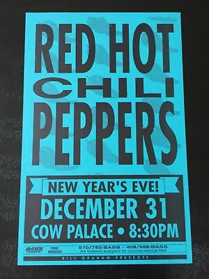 $320 • Buy Red Hot Chili Peppers Nirvana Pearl Jam New Year's 1991 VINTAGE Concert Poster