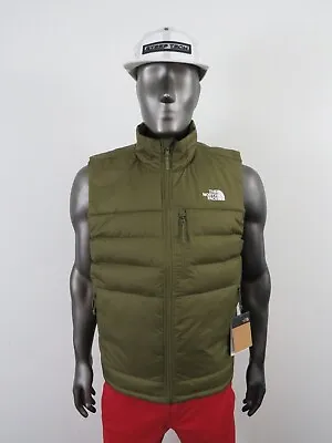 Mens The North Face Aconcagua 2 550-Down Insulated Puffer Vest- Military Olive • $103.96
