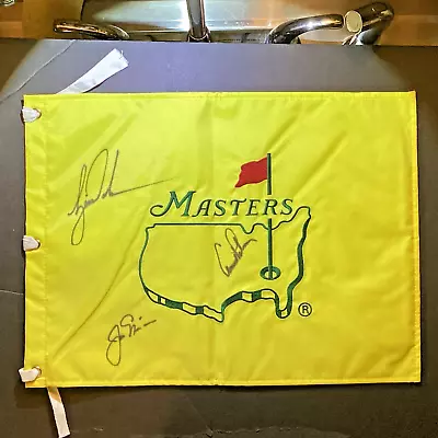Tiger Woods Nicklaus & Palmer Signed Masters Flag With Todd Mueller Certificate • $1495