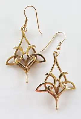 Ola Gorie 9ct Gold Drop Kells Bird Earrings Earrings Scottish Box • £390