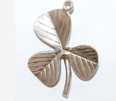 Vintage Sterling Silver Lucky Shamrock Clover Bracelet Charm Pendant 1.2g • $10.99