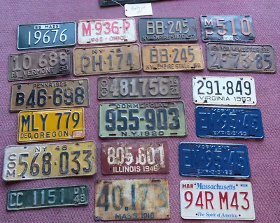 MA OH NH NJ MD MA 1920 1930 License Plate Vintage Collection Bulk Lot 9.99 LOT24 • $69