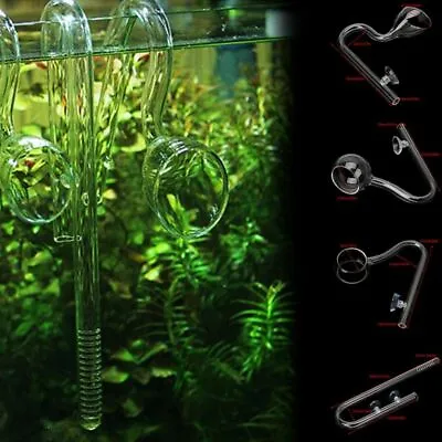 £25.24 • Buy Aquarium Planted Glass Outflow Inflow Lily Pipe Tube With Suction Cup Fish Tank