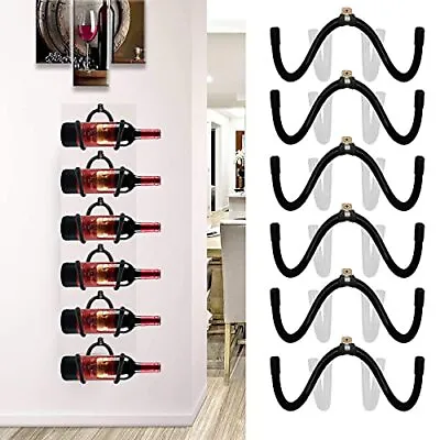 6 Pcs Wine Wall Mount Holder Rack Metal Wine Bottle Display Holder Storage • $18.65