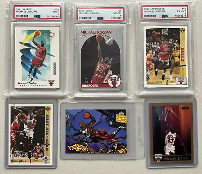 Michael Jordan Three PSA Graded + Three Raw Cards LOT • $86.75