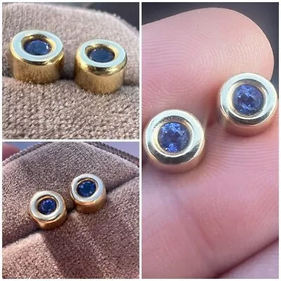 Solid 14k Yellow Gold Genuine Tanzanite Earrings -nice!! • $222