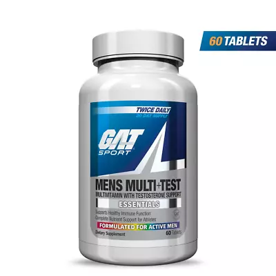 GAT SPORT MEN'S MULTI+TEST VITAMIN Multivitamin With Test Support 60 Tablets • $15.99