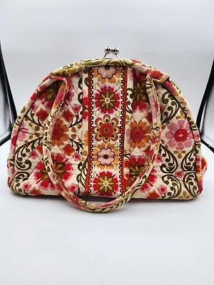 Vera Bradley Folkloric Eloise Clamshell Kiss Lock Shoulder Purse Retired • $24.99