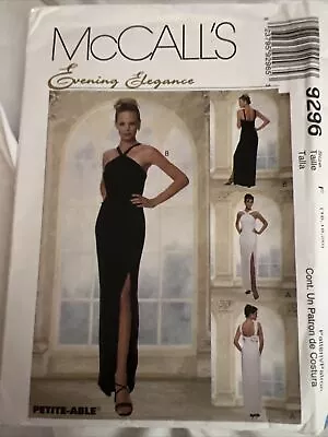 McCalls Pattern 9296 Evening Gown Slit Bare Shoulder Princess Seams  Sz 16-20 • $6.99