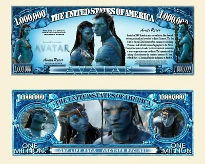 Avatar Pandora Pack Of 100 Collectible Novelty Funny Money 1 Million Dollar Bill • $19.95